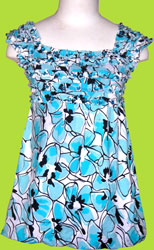 Danica and Dylan Turquoise Bubble Hem Dress