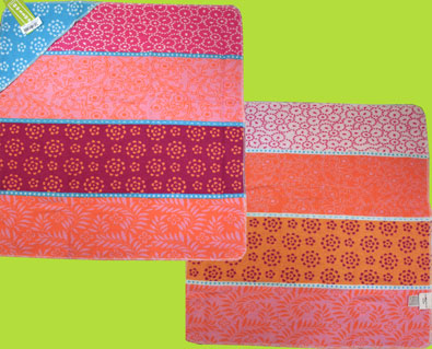 David Fussenegger Pink/Orange Floral Panels Hooded Flannel Blanket