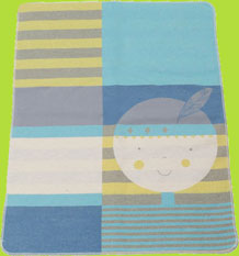 David Fussenegger Blue American Indian Cotton Flannel Juwel Blanket