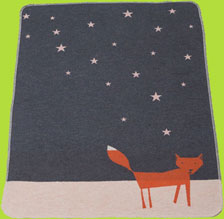 David Fussenegger Grey Fox/Starry Night Juwel Cotton Flannel Blanket
