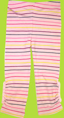 deux par deux Demoiselle Pink Striped Leggings in Almond Blossom 