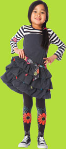 deux par deux Dansons le pied-de-poule Jersey/Woven Tiered Dress