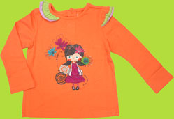 deux par deux Eclat de Petits Orange Jersey Top