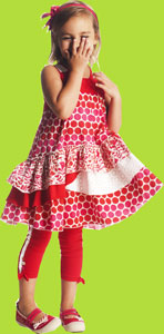 duex par deuxe Entre les 2 Lipstick Red/White Flounced Dress