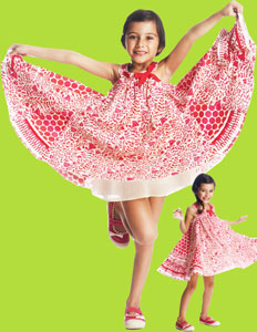 deux par deux Entre les 2 Lipstick Red Damask Floral AOP Dress