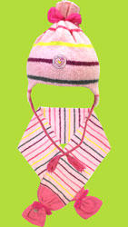 deux par deux Demoiselle Knit Hat and Scarf Set in Almond Blossom