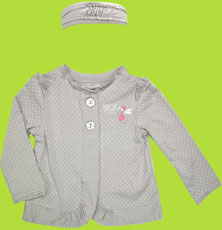 deux par deux it was a fairy grey cardigan and headband set