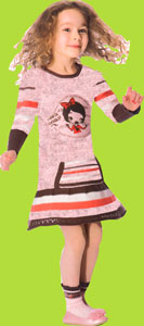 Deux par deux Fana de Chocolat Pink Sweater Dress with Front Pocket 