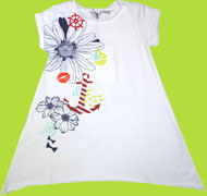 Deux par Deux Gate to the Beach White Jersey Tunic