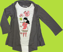 deux par deux Hors Serie Flower Girl Fake Cardi Tunic 