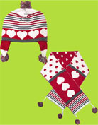 Deux par deux Let it Snow Knit Childrens Knit Hat and Scarf Set