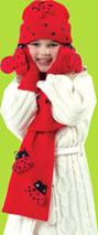 Kidorable Hat and Scarf Set Ladybug