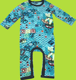 Me Too Enamel Blue Les Baby Long Sleeve Unionsuit 