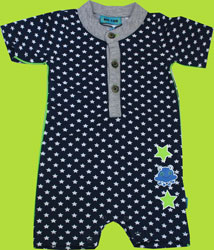 Me Too Navy and White Strars Prij Baby Short Sleeve Suit 