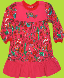 Me Too Ina Fuchsia Knit Dress w/Snail Embroidery