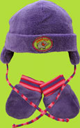 Me Too Purple "Nuri" Soft Terry Hat/Mitten Set 