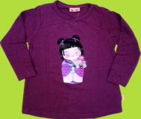 Me Too Geisha Grape Long Sleeve Tunic