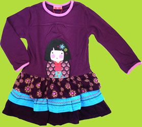 Me Too Kendra Grape Long Sleeve Girls Dress