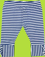 Me Too Fannie Navy/White Stripe Capri Leggings
