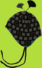 Melton Black and Grey Cotton Knit Baby Boy Hat