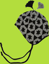 Melton Black/Grey Stars Cotton Hat w/Jersey Lining