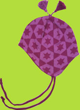 Melton Magenta Stars Cotton Baby Hat w/Jersey Lining 