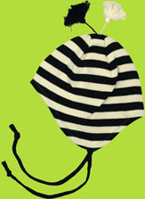 Melton Black and White Striped Children's Hat