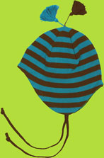 Melton Espresso and Teal Striped Baby Hat