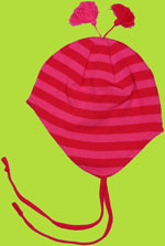 Red and Pink Striped Baby Hat by Melton