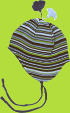 Blue and Moss Multistripe Children's Winter Hat by Melton