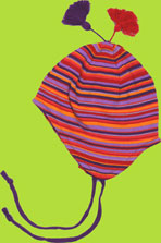 Orange/Purple Multistripe Knit Baby Hat 