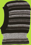 Melton Black and Grey Multistripe Wool Balaclava Hat for Babies and Toddlers