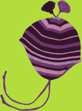 Purple Multi Stripe Wool Hat for Babies