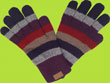 Melton Eggplant Stripe Wool Gloves