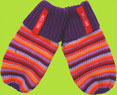 Purple/Orange Stripe Mittens for Babies, Toddler and Children
