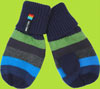 Melton Navy Multistriped Lined Cotton Kids Mittens 