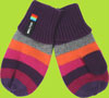 Melton Girls Purple Multistriped Lined Cotton Mittens