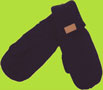 Melton Black Wool Mittens with Jersey Linig 