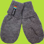 Melton Grey Wool Mitens with Jersey Lining