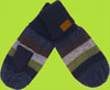 Melton Navy Striped Wool Mittens with Jersey Lining