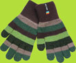 Melton Green/Brown Multistripe Wool Boys Gloves