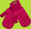 Melton Berry Stripes Cotton Mittens with Jersey Lining