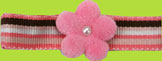 Child Hair Clip Pink/Brown Stripe with Pink Felt Flower