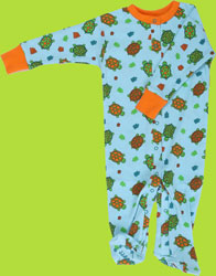 New Jammies Turtles Organic Cotton Footie Romper 
