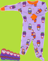 New Jammies Organic Cotton Matryoshka Dolls Footie Pajamas