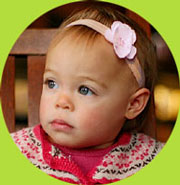 No Slippy Hair Clippy Lindsey Pink Flower w/Sequins on Organdy Band 