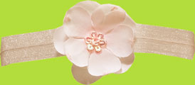 No Slippy Hair Clippy Pink Headband w/Flower
