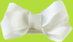 Haley White Mini Grosgrain Baby Bow on 1 1/4" clip