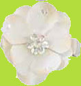 Cream Lindsey 2 inch Flower Girls Hair Clip w/Sequins