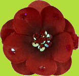 Scarlet Red Lindsey 2 inch Flower with Sequins